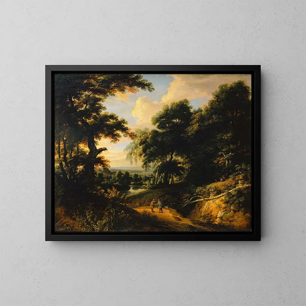 Landschaft mit Figuren des Personals - Jacques d'Arthois — gerahmtes Bild an der Wand