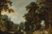 Landschaft mit einer Allee und einem Schloss auf dem Wasser - Jacques van der Wijen — Ansicht des Kunstwerks