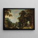 Landschaft mit einer Allee und einem Schloss auf dem Wasser - Jacques van der Wijen — gerahmtes Bild an der Wand