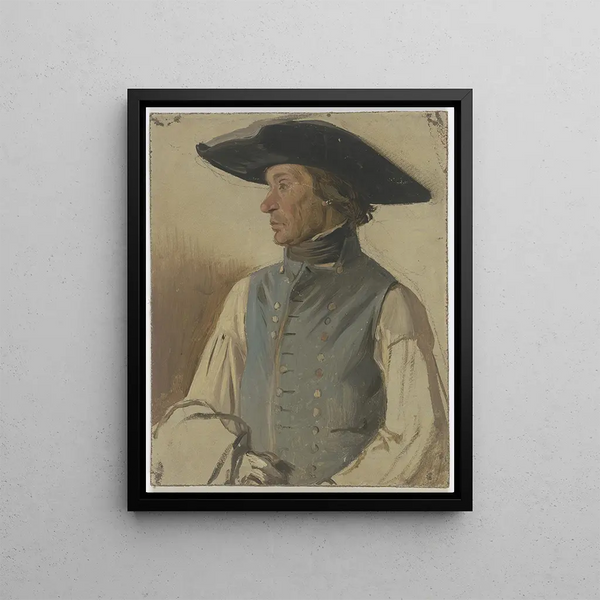 Jakob Becker - Bauer mit groem Hut und blauer Weste.webp