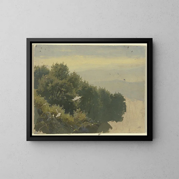 Laubwald - Jakob Becker — gerahmtes Bild an der Wand