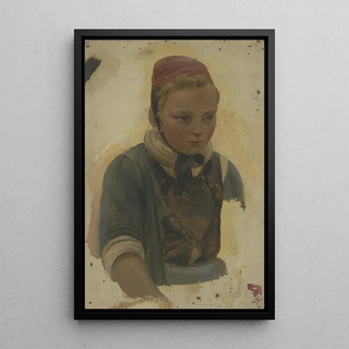 Jakob Becker - Brustbild eines kleinen Bauernmdchens.webp