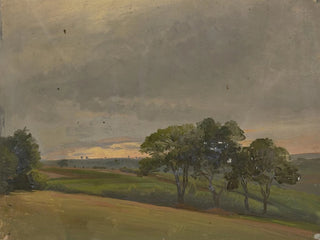 Prairie du soir avec des arbres - Jakob Becker — Ansicht des Kunstwerks