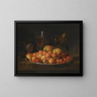 Jakob Bogdny - Still Life Of Strawberries Cherries And Peaches On A Silver Dish.webp