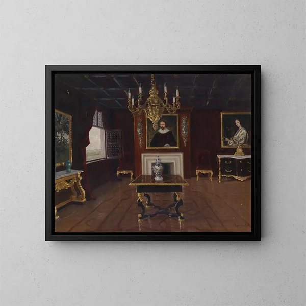 Elegantes Innenraum-Gemälde - Jakob Koganowsky — gerahmtes Bild an der Wand