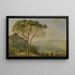 Landschaft mit Bergen und Kiefern - Jakob Philipp Hackert — gerahmtes Bild an der Wand