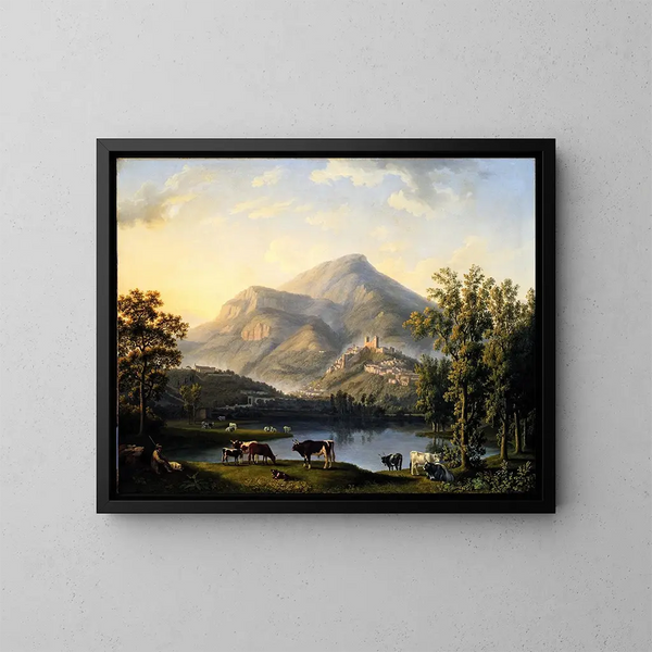 Landschaft mit Blick auf Itri - Jakob Philipp Hackert — gerahmtes Bild an der Wand