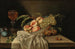 Vielfältiges Obst in einer Schüssel, ein Weinglas und ein Tuch auf einem Tisch - Jakob Samuel Beck — Ansicht des Kunstwerks