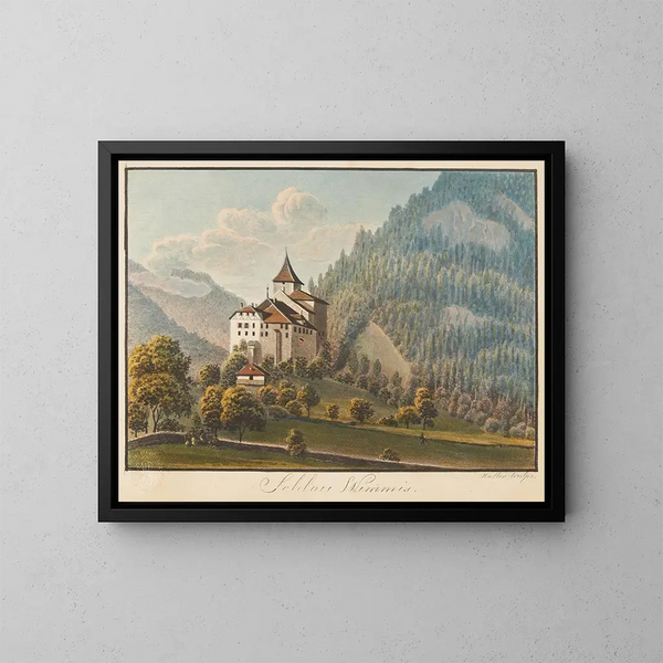 Château de Wimmis - Jakob Samuel Weibel — gerahmtes Bild an der Wand