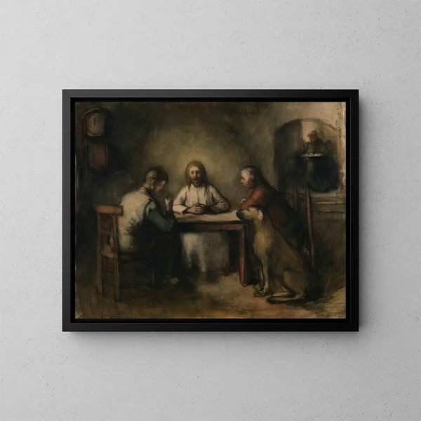 Das Abendessen in Emmaus - Jakob Smits — gerahmtes Bild an der Wand
