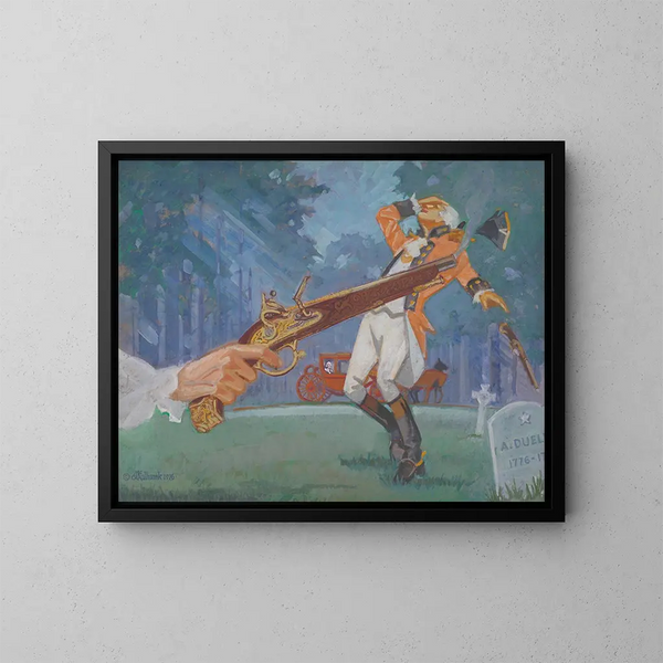 Ein Duell 1776 - James C. Kulhanek — gerahmtes Bild an der Wand