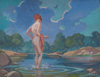 Die Dame beim Pfützenlaufen - James C. Kulhanek — Ansicht des Kunstwerks