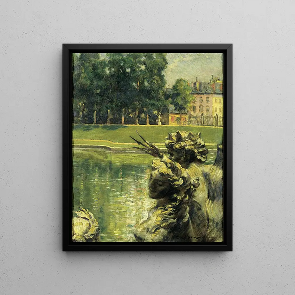 Garten der Fontaine in Nîmes Frankreich - James Carroll Beckwith — gerahmtes Bild an der Wand