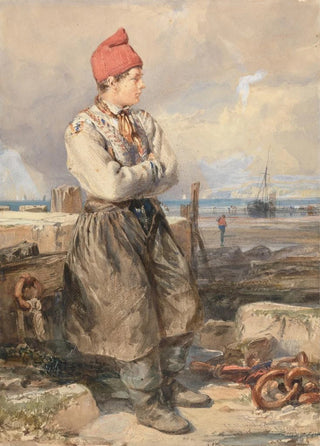 James Duffield Harding - French Coast Scene with Fisherboy.webp