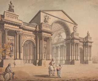 James Gray Mayhew - A Project for a Triumphal Archway with Classical Figures in Foreground.webp