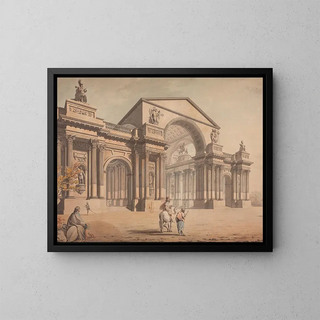 James Gray Mayhew - A Project for a Triumphal Archway with Classical Figures in Foreground.webp
