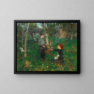 Im Obstgarten - James Guthrie — gerahmtes Bild an der Wand