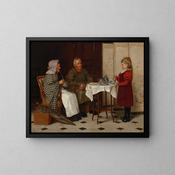 L'heure du thé - James Hayllar — gerahmtes Bild an der Wand