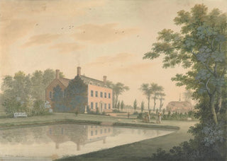 James Lambert of Lewes - South View of a House at Ringmer with Gardeners at Work.webp