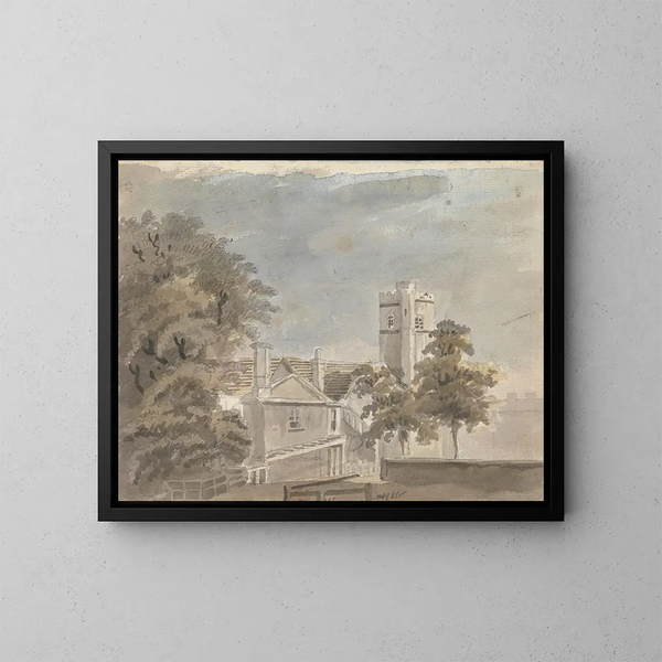 Ansicht von Gebäuden - James Miller — gerahmtes Bild an der Wand