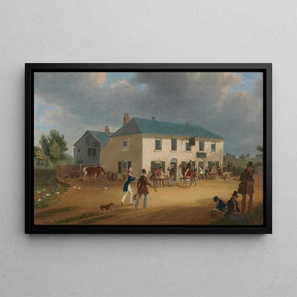 James Pollard - Outside the Pike and Anchor Inn at Ponders End Middlesex.webp