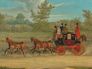 James Pollard - The LondonEdinburgh Royal Mail coach setting a brisk pace on a summer day.webp