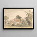 Cottages und Bäume mit Zaun - James Stark — gerahmtes Bild an der Wand