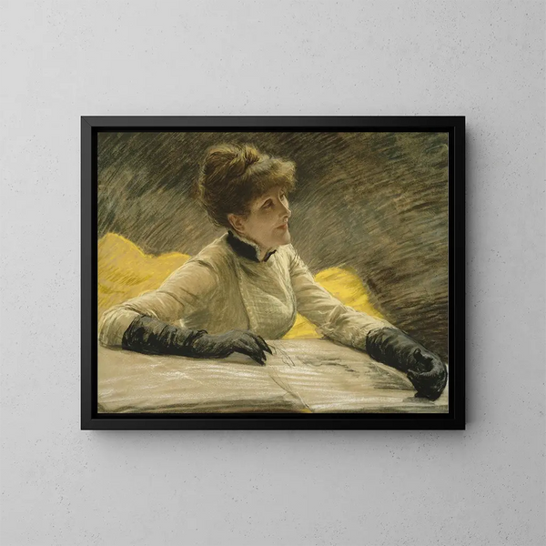 Bewunderung eines Portfolios - James Tissot — gerahmtes Bild an der Wand