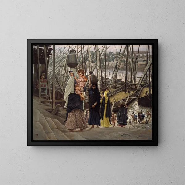 Der Aufenthalt in Ägypten - James Tissot — gerahmtes Bild an der Wand