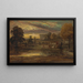 Vieh an einem Teich bei Sonnenaufgang - James Ward — gerahmtes Bild an der Wand