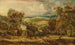 Fitzhead-Gemälde im Somerset mit einem Ochsenkarren in der Nähe eines Kalkofens und dem Glastonbury Tor in der Ferne - James Ward — Ansicht des Kunstwerks