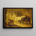 Innenansicht einer Stallung - James Ward — gerahmtes Bild an der Wand