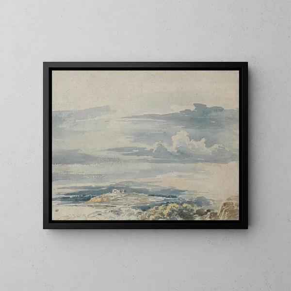 Landschaft mit einer Burg auf einem Hügel - James Ward — gerahmtes Bild an der Wand
