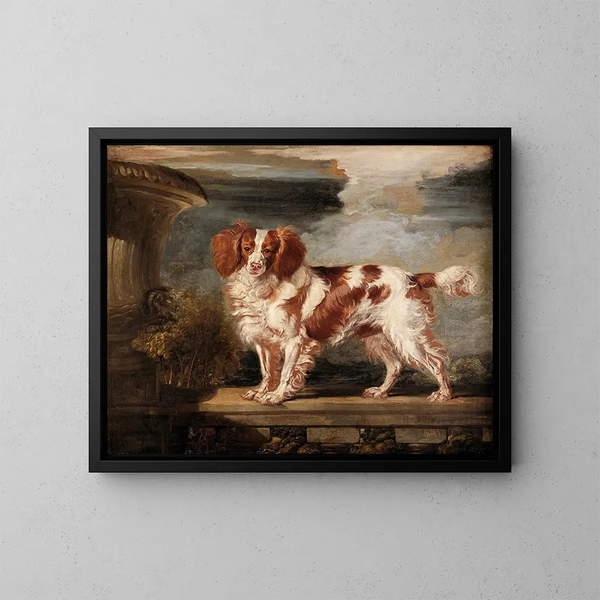 Portrait de Dash, un épagneul favori, propriété de Lady Frances Vane-Tempest - James Ward — gerahmtes Bild an der Wand