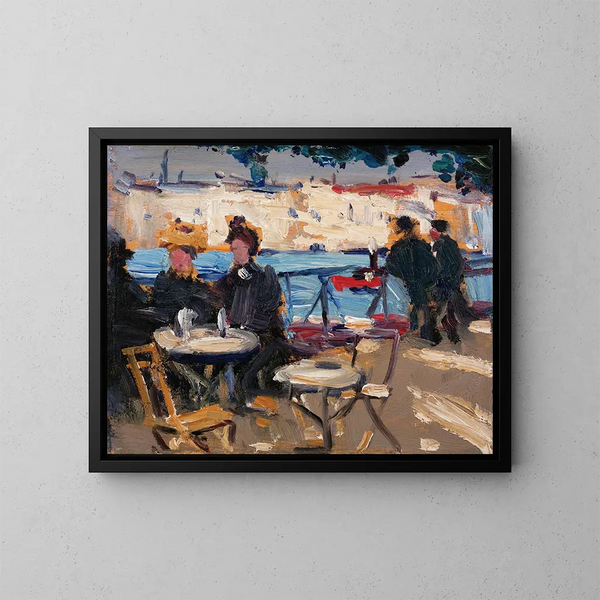 Eine Szene aus einem Café - James Wilson Morrice — gerahmtes Bild an der Wand