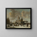 Le Paalhuis et le Nieuwe Brug d'Amsterdam en hiver - Jan Abrahamsz Beerstraaten — gerahmtes Bild an der Wand