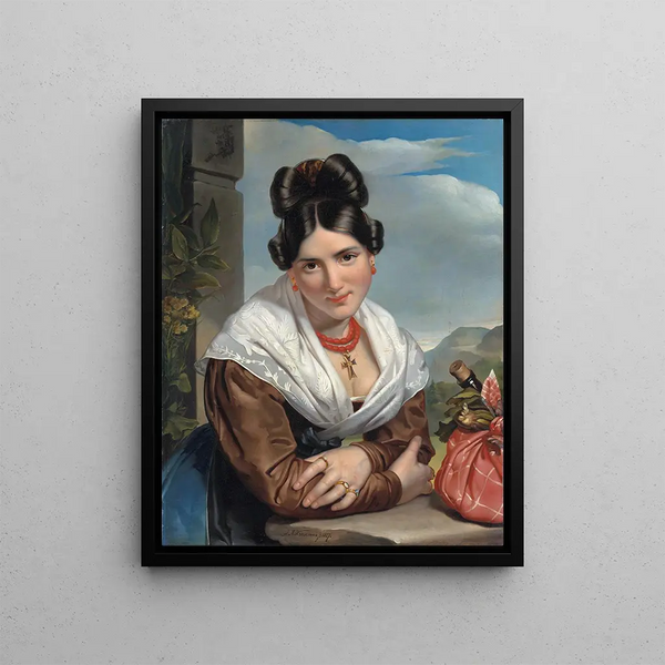 Mädchen in Ruhe - Jan Adam Kruseman — gerahmtes Bild an der Wand