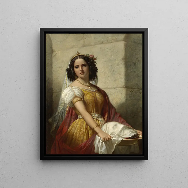 Salomé mit Johannes dem Täufer Kopf - Jan Adam Kruseman — gerahmtes Bild an der Wand