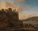 Ein italienisches Flusslandschaft mit Hirten auf einem Weg mit ihrem Herde und Eseln - Jan Asselijn — Ansicht des Kunstwerks