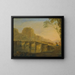 Landschaft mit Hirten und ihrer Herde, die die Ponte Acquoria bei Tivoli überquert - Jan Asselijn — gerahmtes Bild an der Wand