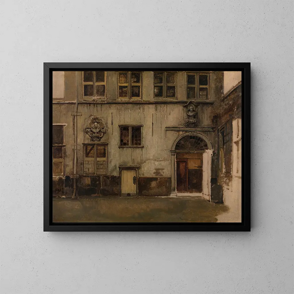 Hof des Hauses von Christoffel Plantin - Jan August Hendrik Leys — gerahmtes Bild an der Wand
