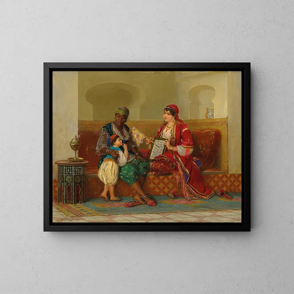 Lernen lesen - Jan Baptist Huysmans — gerahmtes Bild an der Wand
