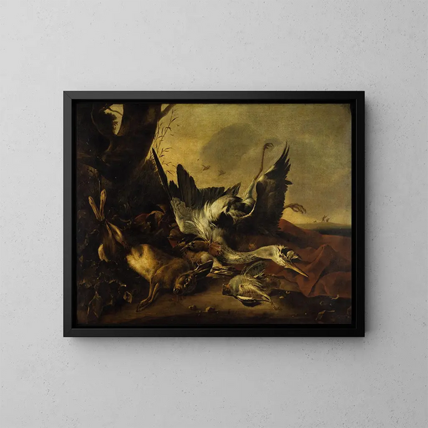 Auslage von totem Wild - Jan Baptist Weenix — gerahmtes Bild an der Wand