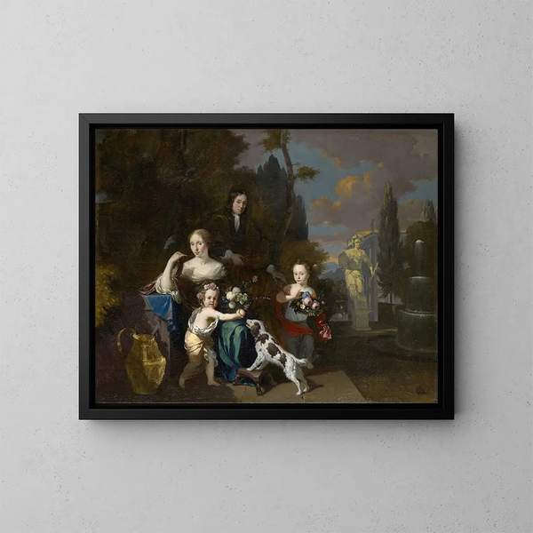 Portrait der Familie - Jan Baptist Weenix — gerahmtes Bild an der Wand
