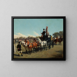 Concours de carrosses sur la place du château d'Ujazd - Jan Bogumił Rosen — gerahmtes Bild an der Wand