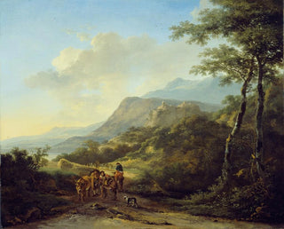 Italienisches Landschaftsgemälde mit Reisenden - Jan Both — Ansicht des Kunstwerks