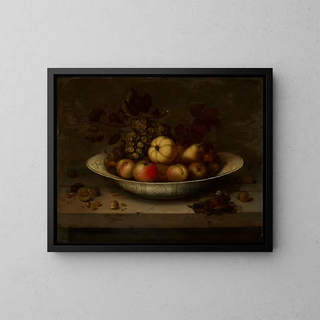 Teller mit Früchten - Jan Bouman — gerahmtes Bild an der Wand