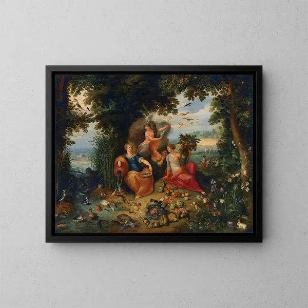 Allegorie der vier Elemente - Jan Brueghel der Jüngere — gerahmtes Bild an der Wand