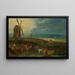 Landschaftsbild erweitert mit Reisenden vor einem Windmühle - Jan Brueghel der Jüngere — gerahmtes Bild an der Wand
