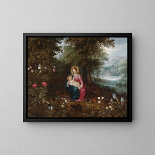 Der fliehende Ruhestand - Jan Brueghel der Jüngere — gerahmtes Bild an der Wand